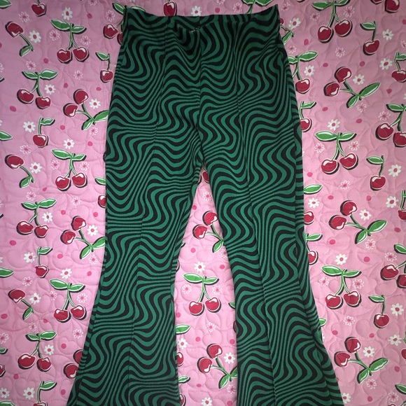 Zara Green and Black Patterned Pants - Picture 1 of 2